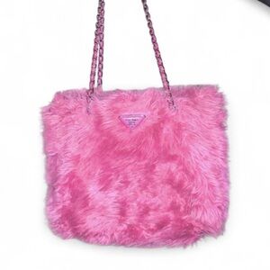 Prada ECO Faux Fur pink Barbie Tote Bag